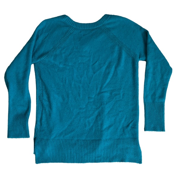 Staccato Turquoise V-neck Long Sleeve Sweater | Women's S - Picture 4 of 5